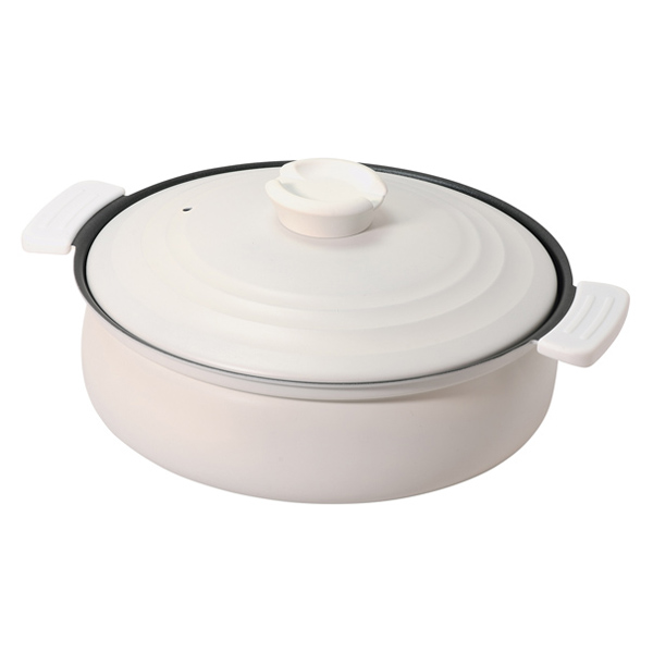 IH対応 軽量土鍋風卓上鍋 ホワイト 26cm