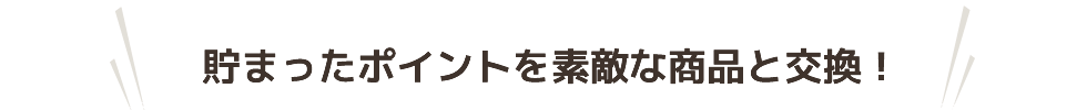 貯めて、選べる、楽しいポイントサービス